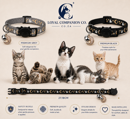 Loyal Companion Co.™ Glow-in-the-Dark Cat Collar with Bell — 2-Pack, Adjustable Nylon