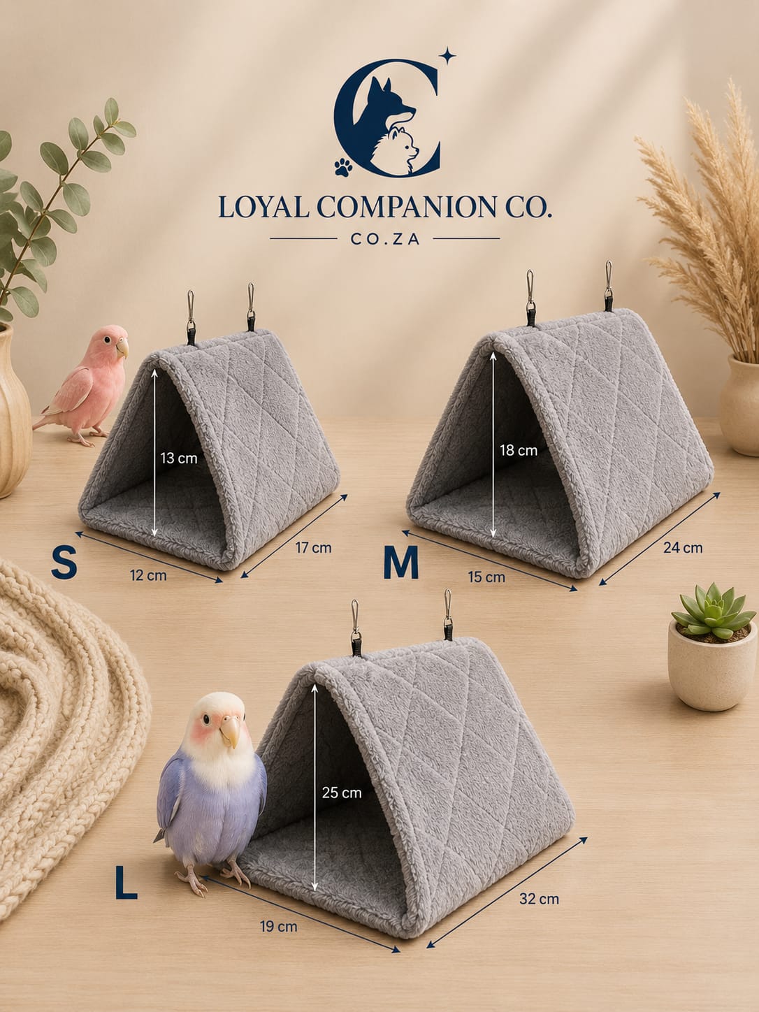 Loyal Companion Co.™ Plush Hammock Nest — Cozy Hanging Retreat for Parrots & Small Birds