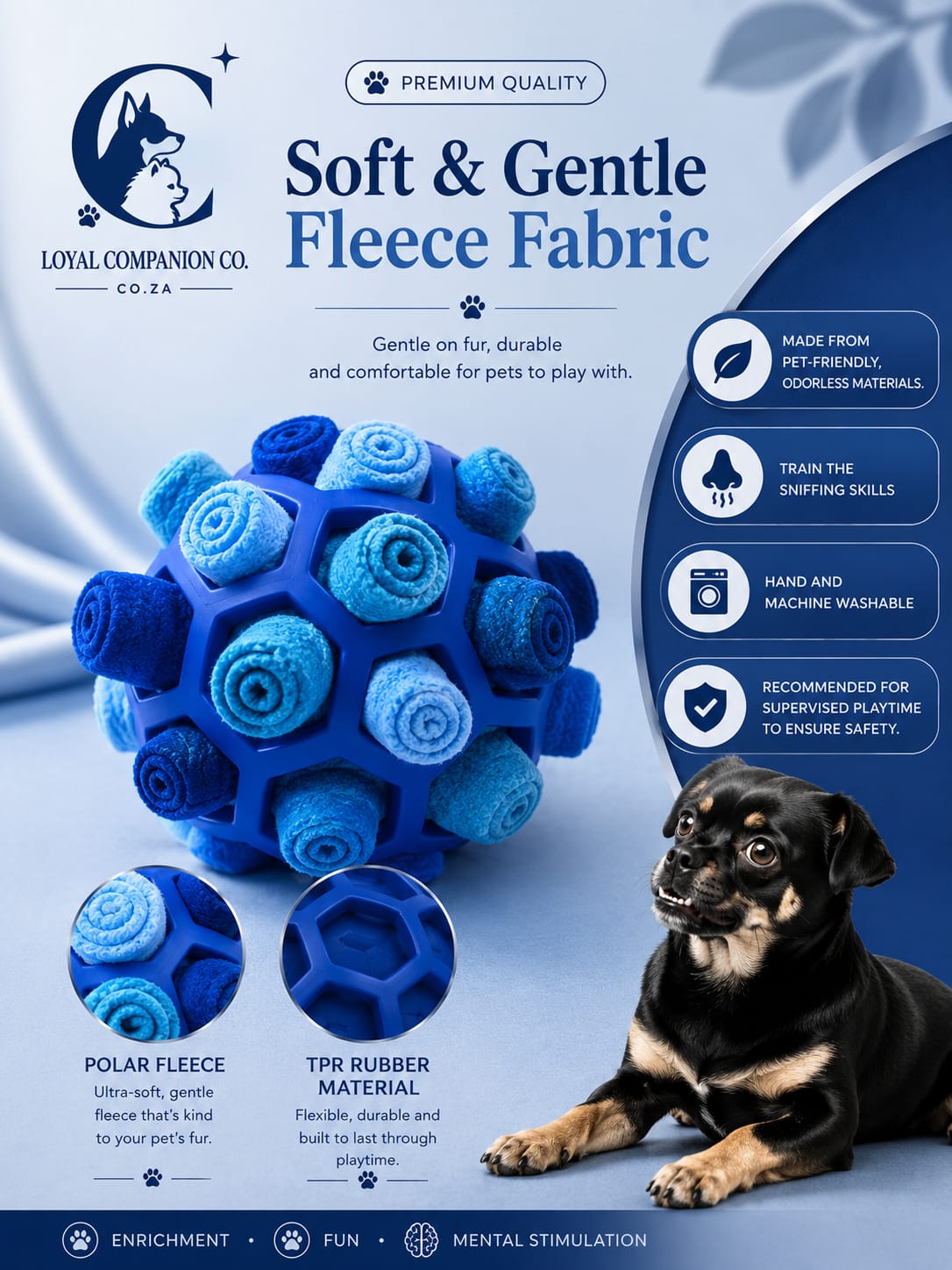 Loyal Companion Co.™ Sensory Sniff & Chew Ball — Interactive Puzzle Toy for Dogs