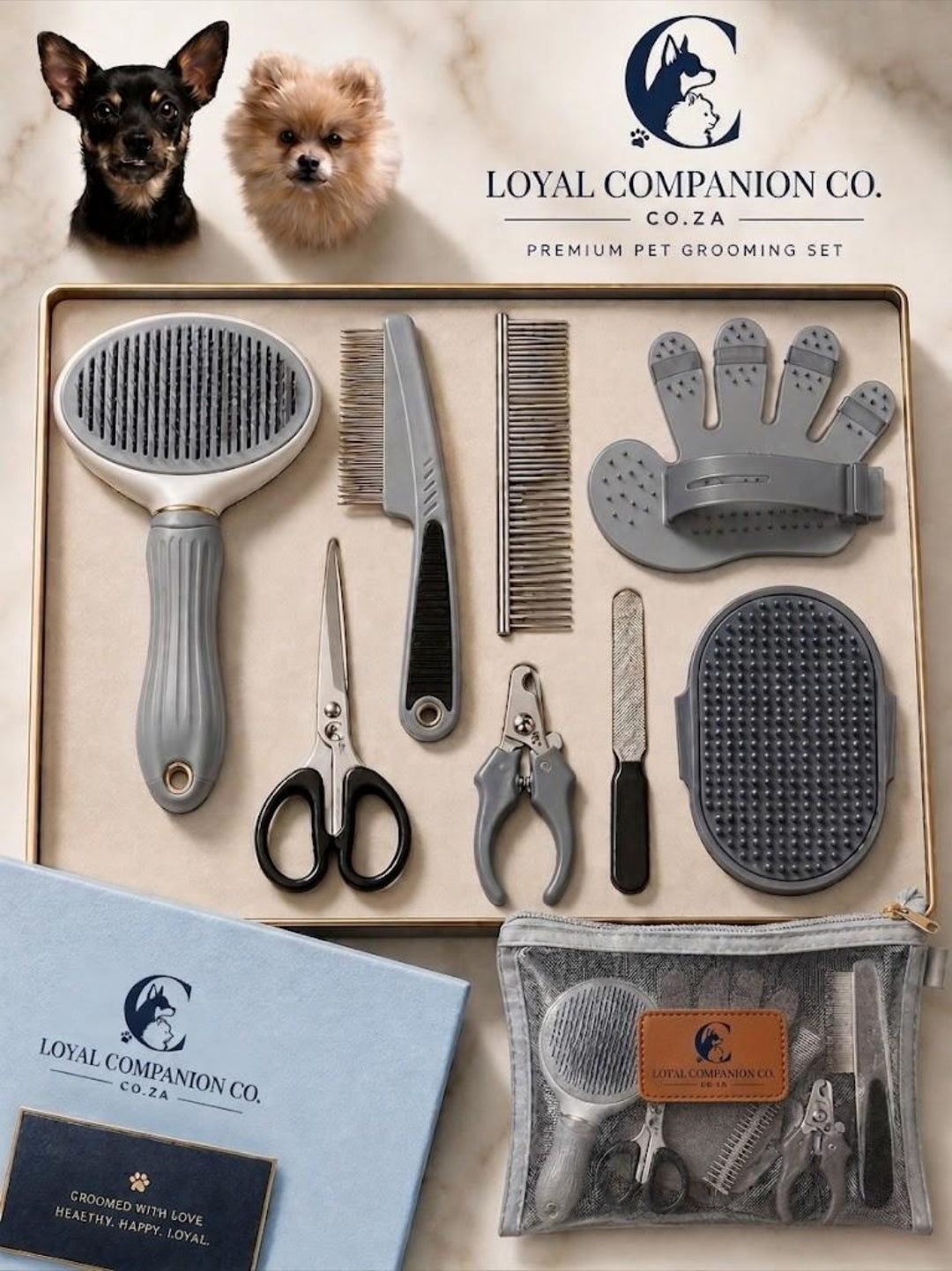 Loyal Companion Co.™ | Premium Pet Grooming Set – Complete 8-Piece Home Grooming Kit