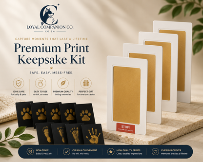Loyal Companion Co.™ Pet Memory Paw Print Kit — 12-Piece Handprint & Footprint Souvenir Set