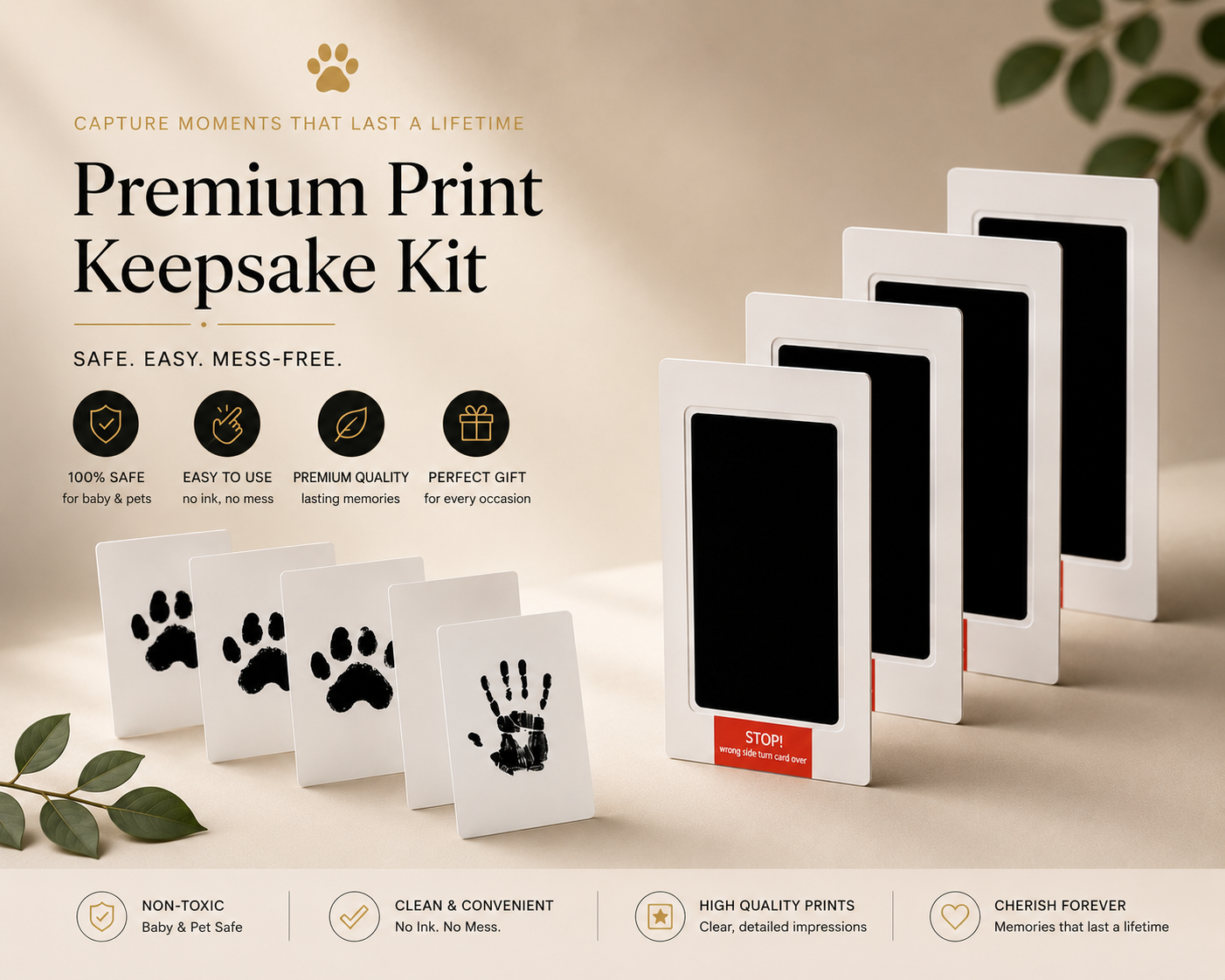 Loyal Companion Co.™ Pet Memory Paw Print Kit — 12-Piece Handprint & Footprint Souvenir Set