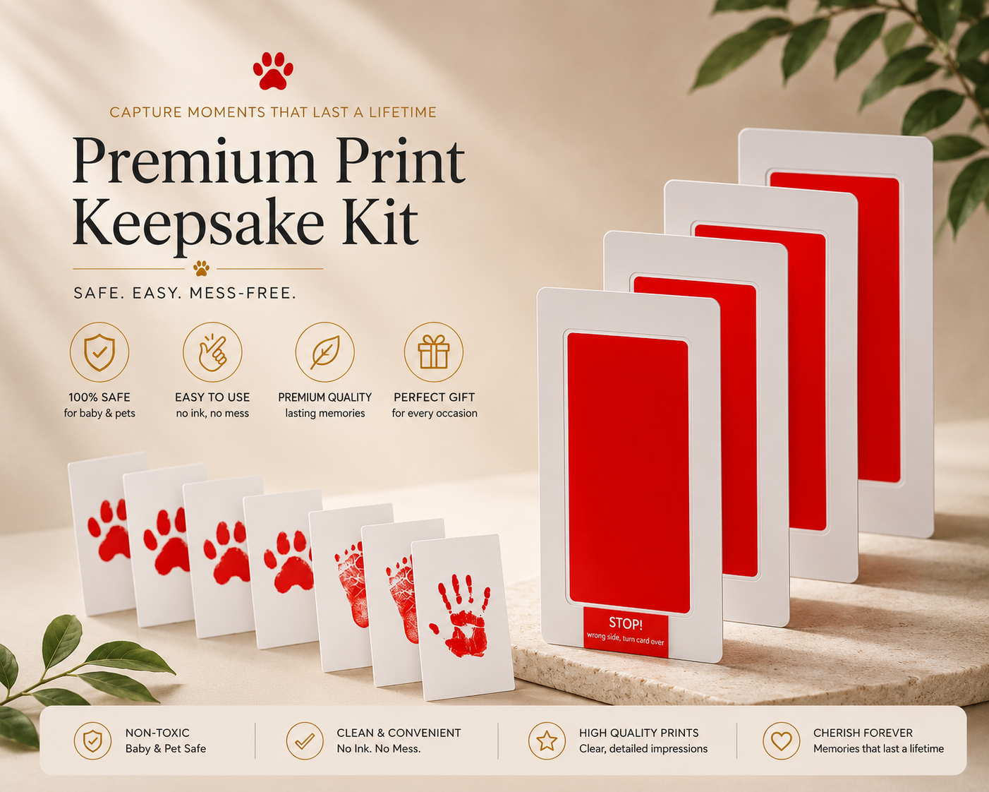 Loyal Companion Co.™ Pet Memory Paw Print Kit — 12-Piece Handprint & Footprint Souvenir Set