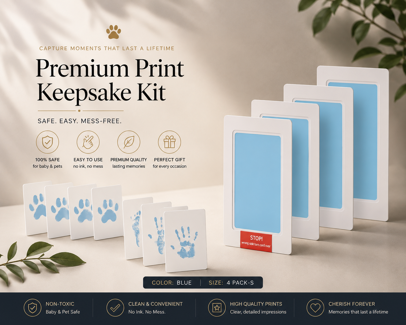 Loyal Companion Co.™ Pet Memory Paw Print Kit — 12-Piece Handprint & Footprint Souvenir Set