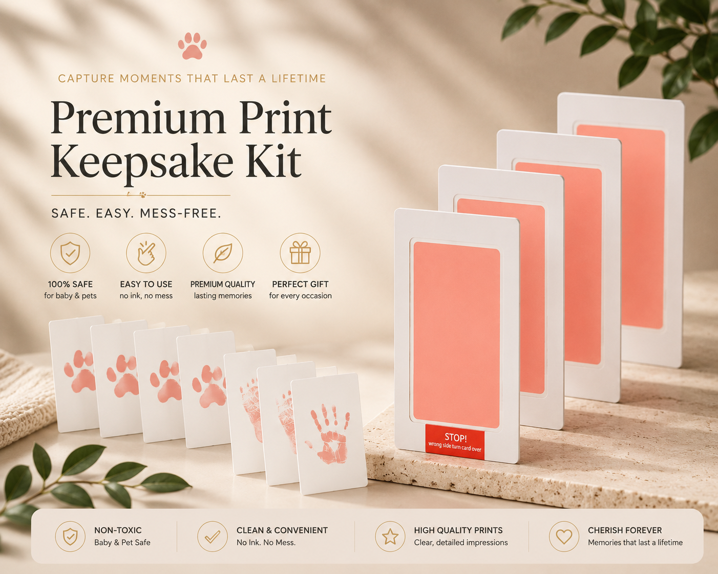 Loyal Companion Co.™ Pet Memory Paw Print Kit — 12-Piece Handprint & Footprint Souvenir Set